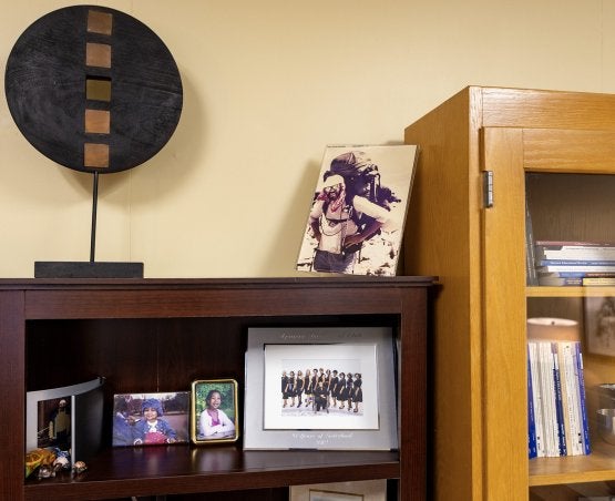 Photo of Sharon-Fries Britt's husband Ned Britt in her office