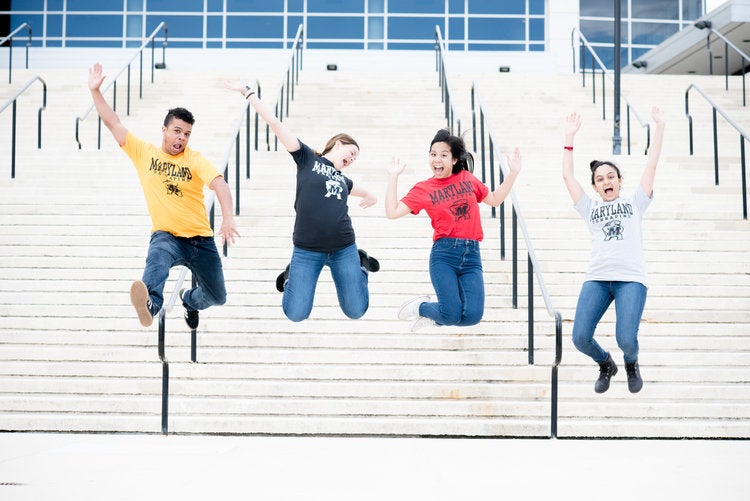 Terrapin Teachers Ambassadors Students Jumping