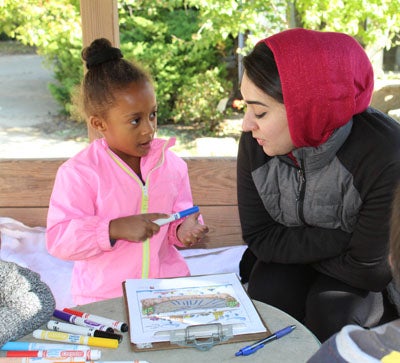 Designing a sign with children