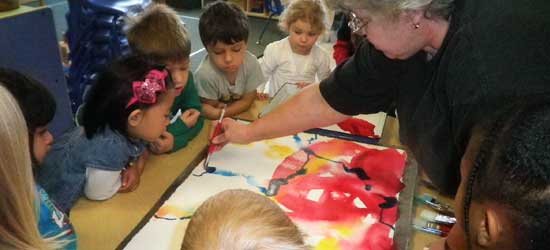 Artist visiting children
