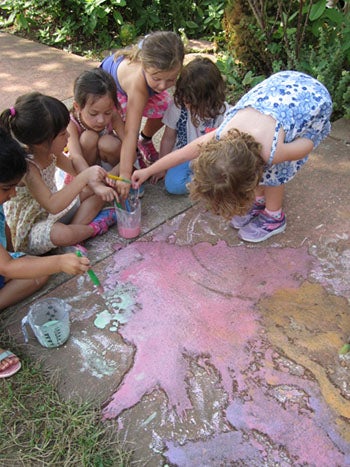 Using sidewalk paint